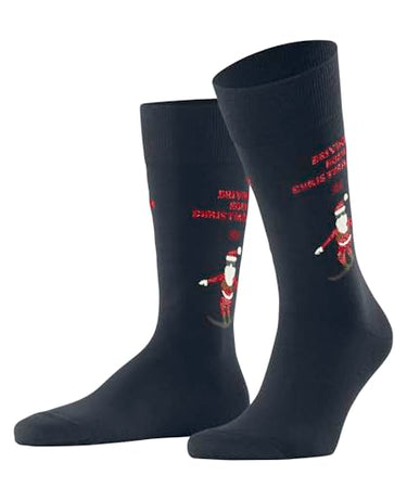 Burlington Men's Socks Snowboarding Santa So Cotton Patterned 1 Pair, Blue Marine 6120, 40-46 on Sale